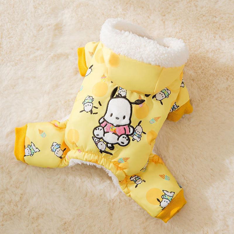 Autumn and winter puppy dog thickened cotton-padded teddy warm Pacha dog four-legged cat pet clothes XXL (recommended weight 15-10kg)