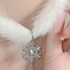 Elegante Hochzeitskette Elegante Halskette Stilvolle Choker-Halskette Schneeflocken-Anhänger-Halskette Plüschmaterial für Damen