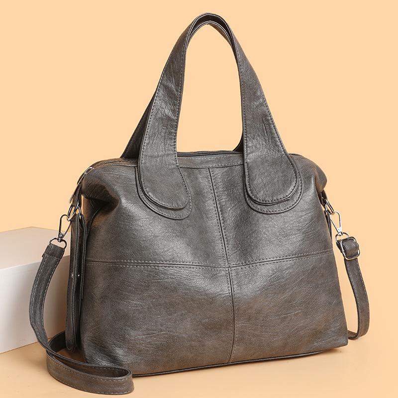Large Capacity Multi-layer Cross-body Bag with Soft Leather Tote Mother Bag