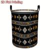 1pc, 2D Flat-printed Laundry Basket, Designed Specifically for Storage, Featuring a Geometric Tribal Pattern, Ideal for Holding Clothes, and Can Be Fo