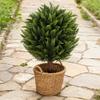 Artificial Cedar Topiary Ball Tree with Ground Spike 23" UV Resistant Faux Boxwood Bushes Fake Evergreen Cypress Shurbs for Yard Porch Patio Decor