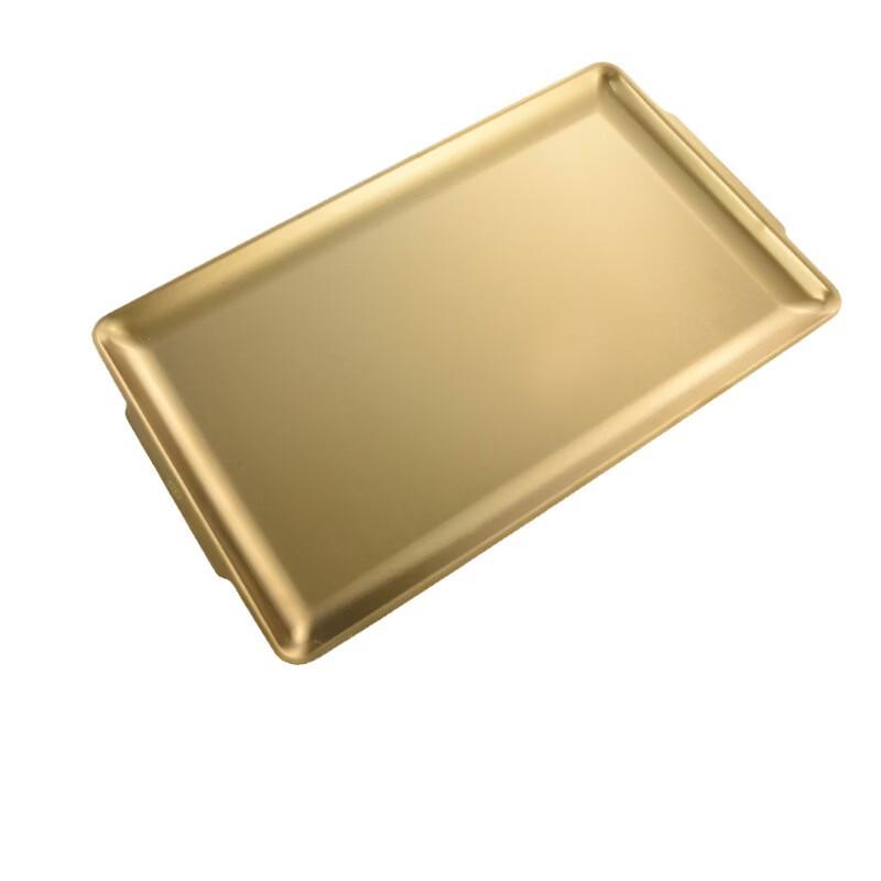 ZISIZ Gold Stainless Steel Rectangular BBQ Tray