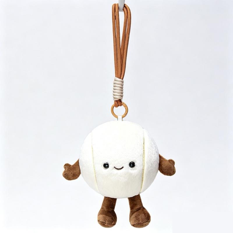 מחזיק מפתחות קטיפה כדור ספורט יצירתי קאוואי כדורסל כדורגל כדורעף בובה ממולאת קסם לתיק מתנה לאוהבי ספורט