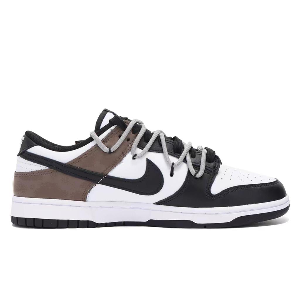 Nike Dunk Abrasion Resistant Height Increasing Low Top Skateboard Shoes Unisex Black Brown HF5441-100(Team1921-)