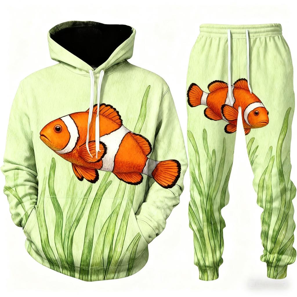 Popular Bass Fishing 3D Print Unisex Hoodie Pants Suit Men Long Sleeve Tracksuit Outfit Casual Outdoor Hunting Camping 2Pcs Sets