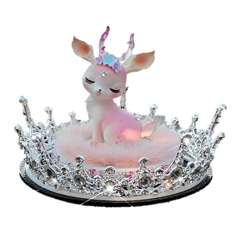 קישוטי רכב איילים עם יהלומים לקונסולה המרכזית של נשים