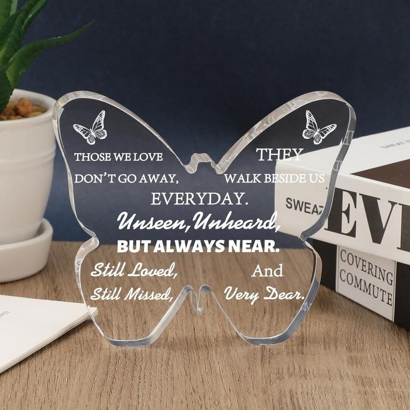 Butterfly Memorial Plaque - Sympathy Gifts for Loss of Loved One, Bereavement & Condolence Keepsake, Nurseries, Home Desk Living Room Acrylic Decorat