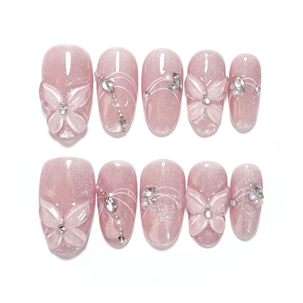 French False Nails Long Almond Press on Nails Manicure Fake Nails  Women