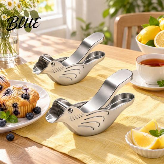 Lightweight Squeezer for Travel 2Pcs Fish Shape Lemon Squeezer Stainless Steel Manual Citrus Juicer Portable Hand Press Limes Oranges Cocktails,