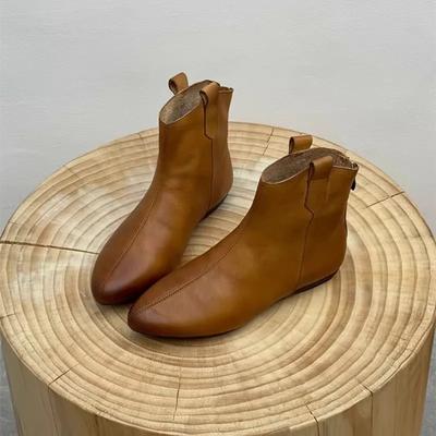 Fashion 2024 High Quality Women's Shoes Back Zip Women's Boots Fashion Round Toe Modern Boots Women New Solid Ankle Boots Zapatos Mujer