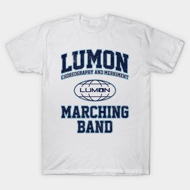 

Men Black Print T-shirt Lumon Choreography And Merriment Department Marching Band No-Cut Transfer Paper Print Cotton Tshirt 4XL білий