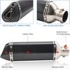 Motorcycle Slip On Muffler,1.5-2" Carbon Fiber Unversal Slip on Silencers & Mufflers For Dirt Bike Street Bike Scooter ATV Racing Pipes