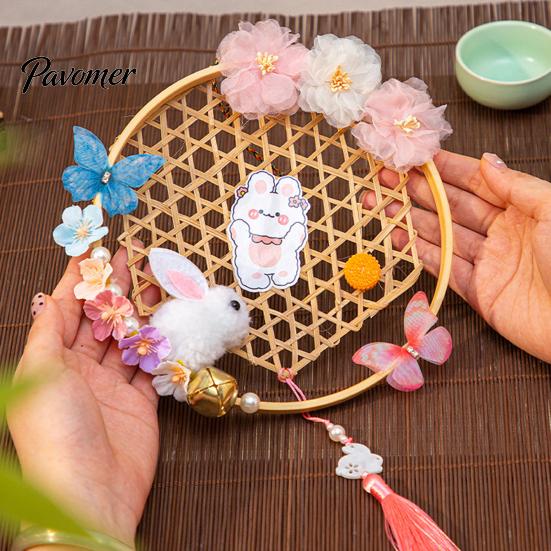Nature Bamboo Weaving Ornaments Chinese New Year DIY Woven Lantern Making Kit for Kids Parent Child Activity Supplies Adults, Traditional Decorative