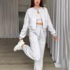 2024 Europe, America, Amazon Cross-border Women's Clothing New Fashion Design Slim-fitting Crew Neck Cardigan Waist Pants