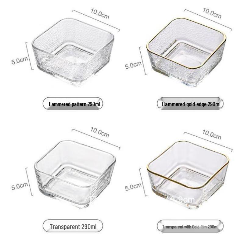 Qianxing Goldrand Glas Servierplatte mit Fächern, Deckel und Tablett