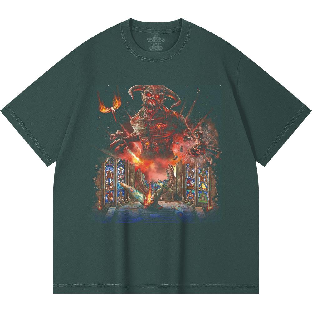 230 Gsm 100% Cotton Heavy Metal T-Shirt  Rock Band Popular Music Print Unisex Heavy Cotton T Shirt