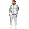 Mens  Gradient Zipper Print Sweatshirt Top Pants Sets Sport Suit Tracksuit