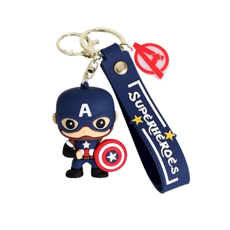 Cartoon Marvel American Captain Spider-man Silikon Schlüsselanhänger Anhänger Batman Superheld Kleines Geschenk