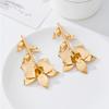 Retro Premium Metal Flower Earrings Are Suitable For Women'S Daily Party Beach Vacation Wear