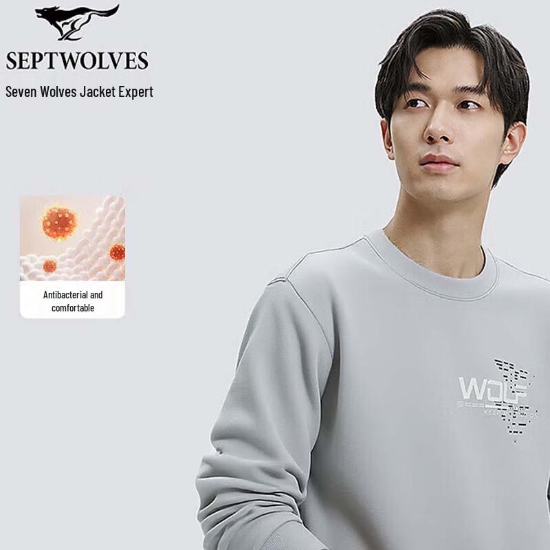 SEPTWOLVES Men's Casual Crew Neck Sweatshirt