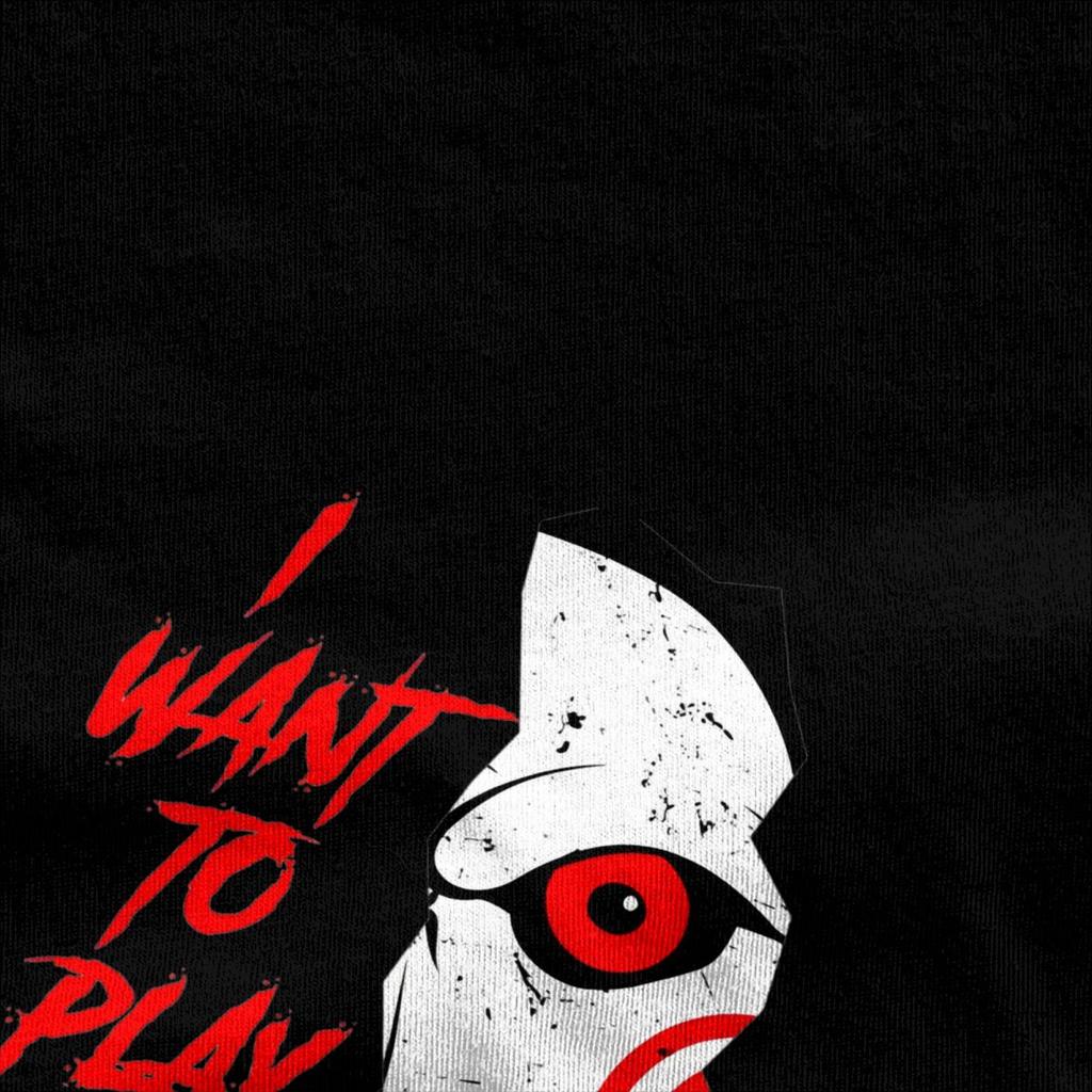 Couple T Shirt SAW I WANT TO PLAY A GAME Horror T-Shirts Harajuku Beach Tees Streetwear Custom DIY Cotton Clothes Gift