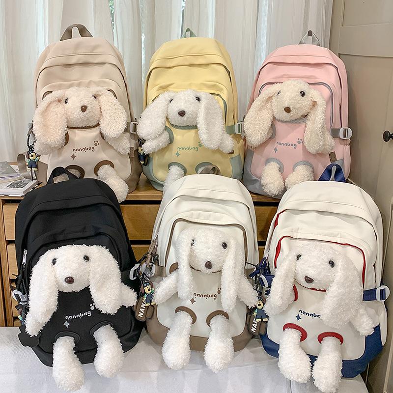 Cute rabbit schoolbag girl new fashion girl high-value student doll backpack junior high school student backpack