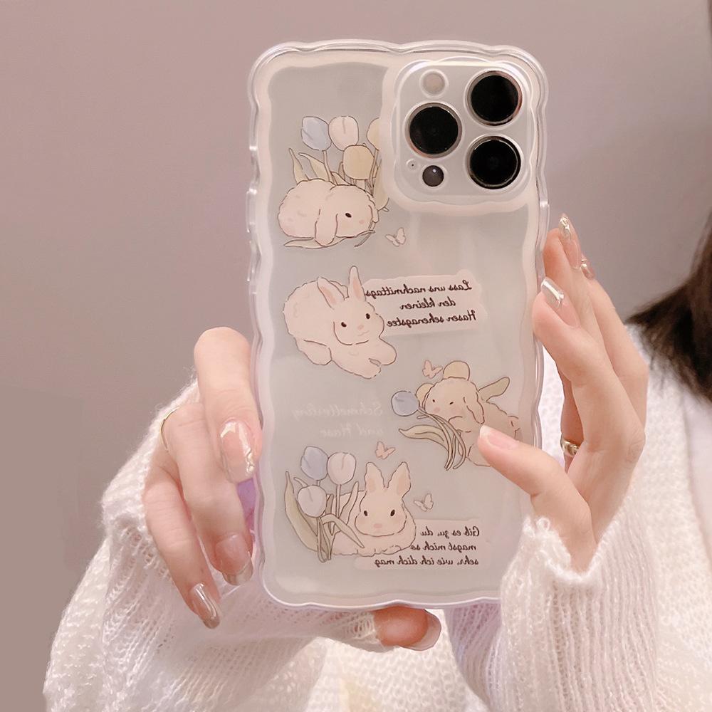 Rabbit IPhone 14 Apple 15 Mobile Phone Case 16pro Max Silicone 11 Transparent X 8 Soft 12 Suitable for 13