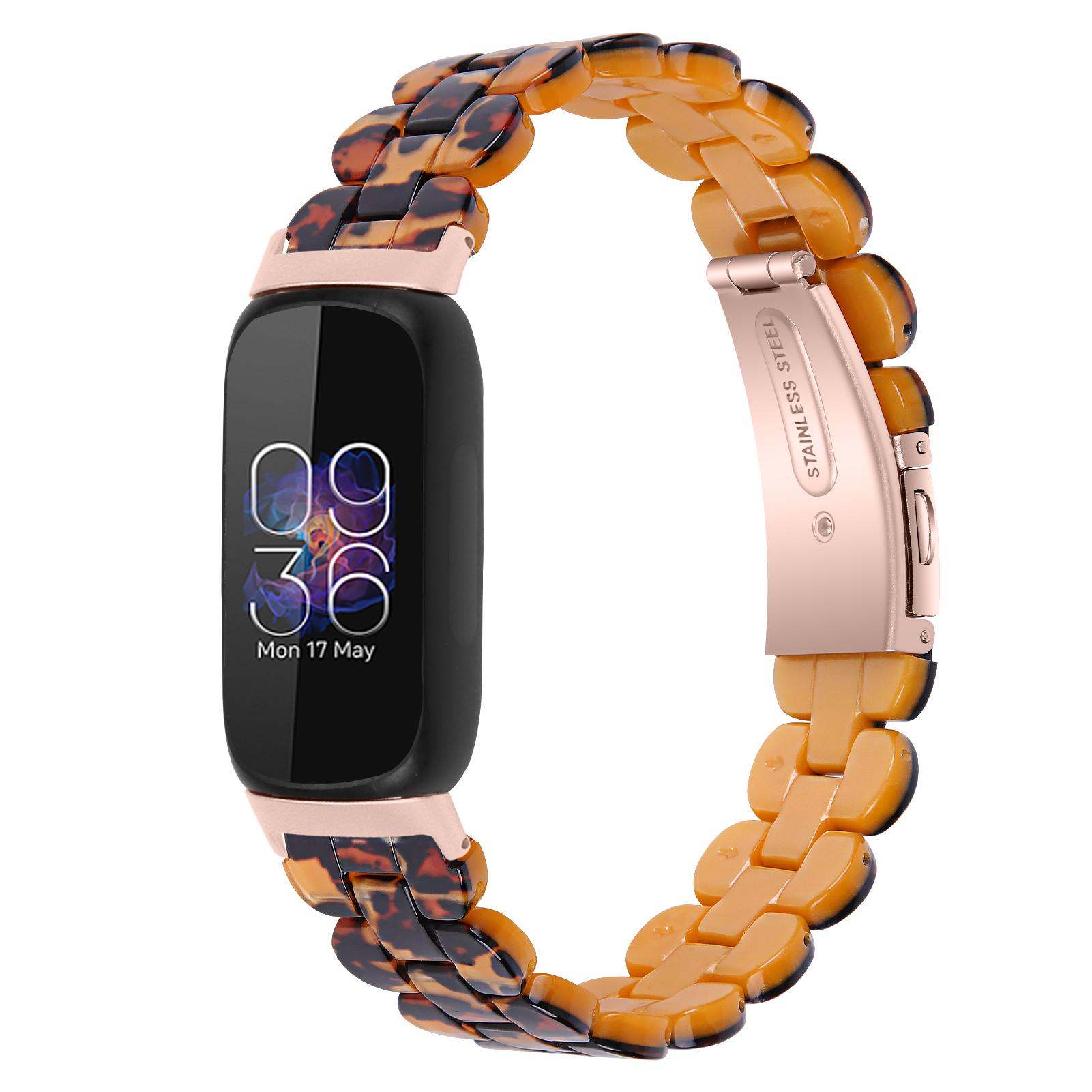 

Replacement Watch Band for Fitbit Inspire 3 Quick Release Resin Watch Strap with Stainless Steel Buckle Rainbow