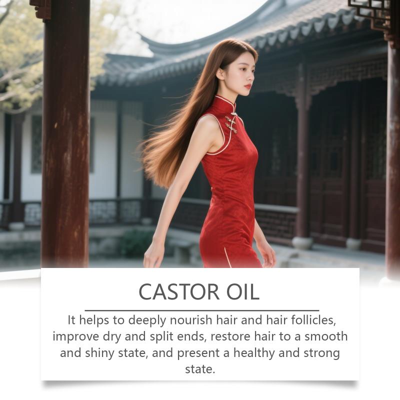 Castor Oil Rosemary Oil Hair Thickener Fast Hair Growth Restores Shine Prevents Hair Loss Split Ends Suitable for All Hair Types