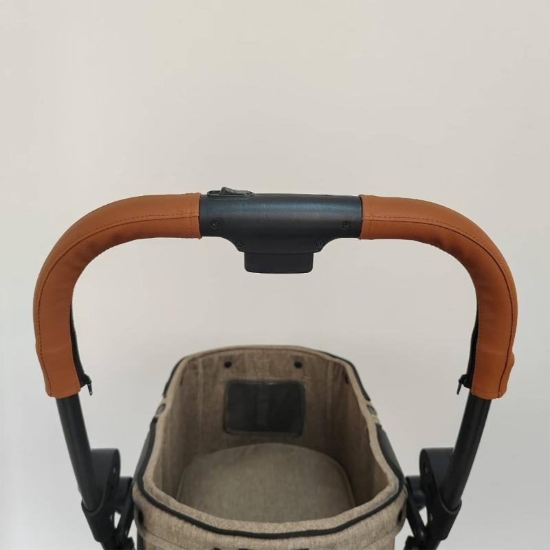 1 Set PU Leather Strollers Grip Protectors Feature Zipper Design Easy To Clean Handlebar Sleeve For Long Time Use