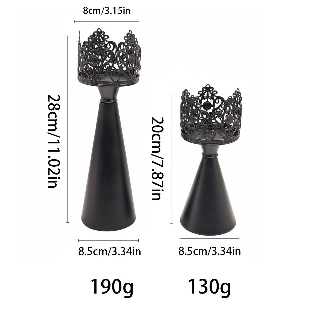 Retro European Style Metal Crown Candle Holder for Home & Wedding Decor