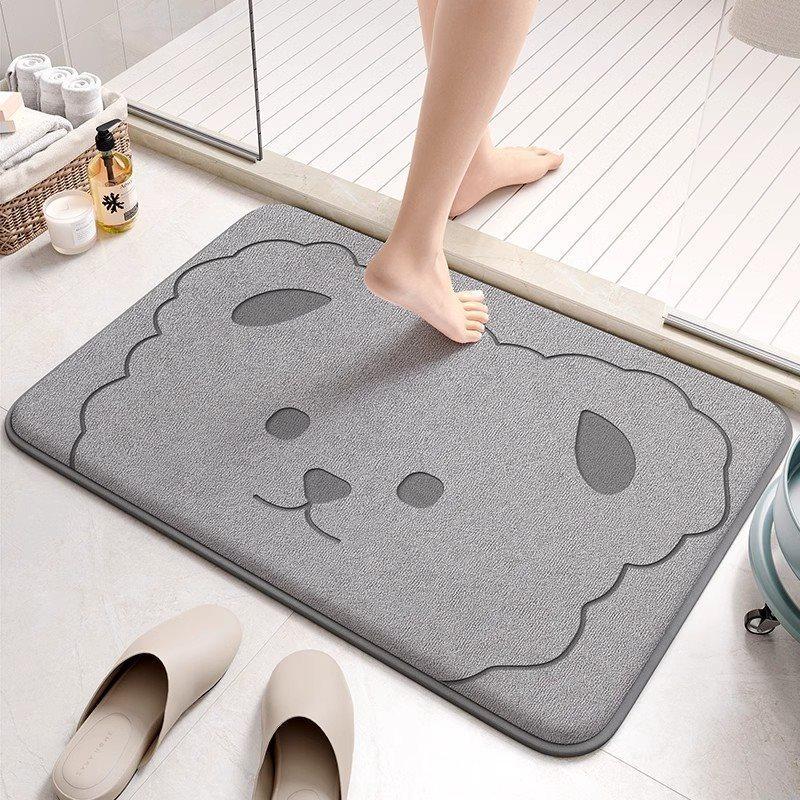 Thickened Memory Cotton Moisture-wicking Floor Mat Bathroom Bathroom Foot Mat Entry Door Mat Slip-resistant Cartoon Soiled No-wash Mat