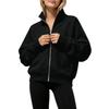 Felpa con zip manica lunga colletto alto per ragazza Giacca Sportiva Moda Casual Giovanile Capo Esterno per Uso Quotidiano