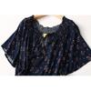 Export Plus Size Loose Retro Print Cotton Silk Shirt Women's Thin Lace Up Artificial Cotton Pullover Tops Mom Wear