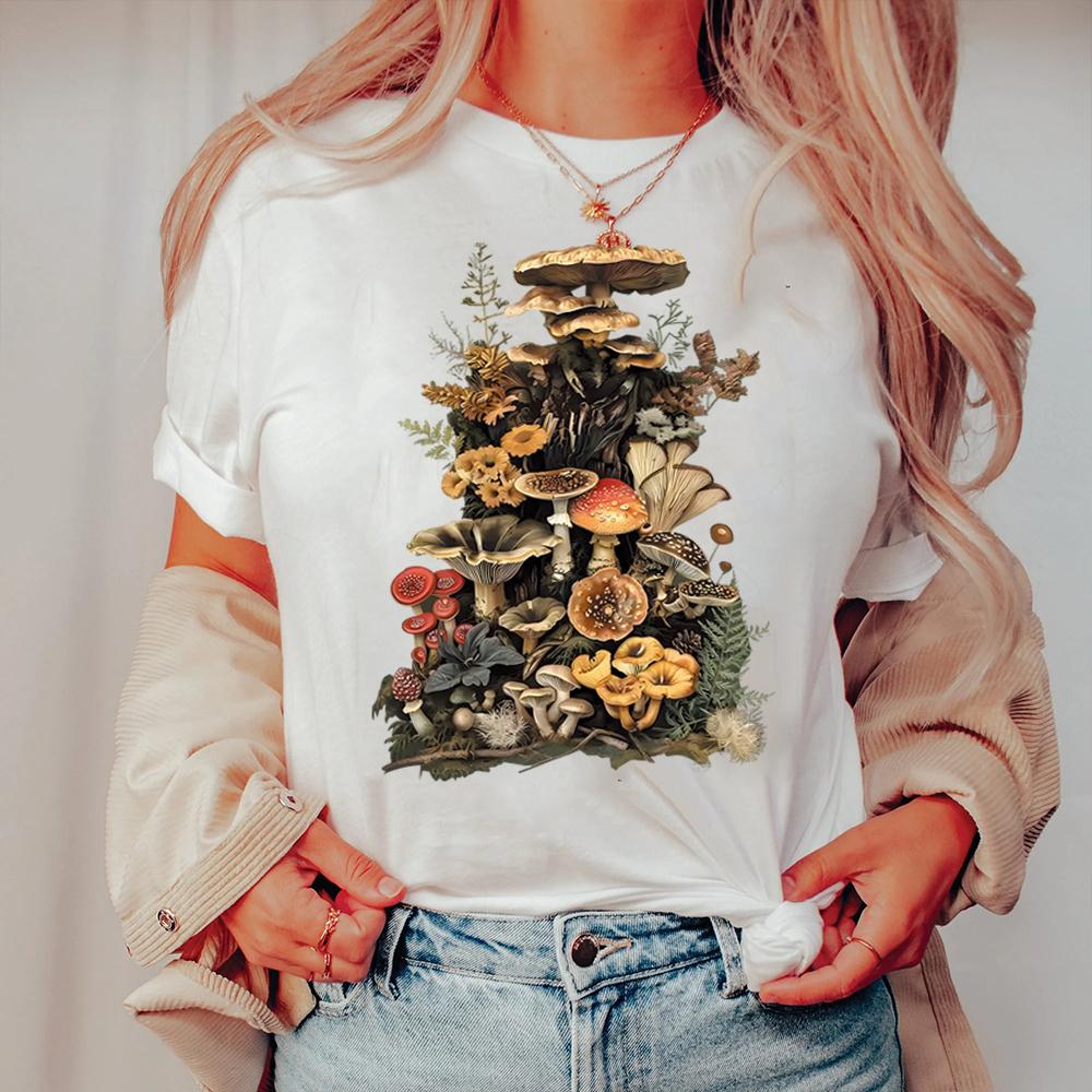 Goblincore Mushroom Comfort Shirts Nature Lover Plant Lover Dark Cottagecore Aesthetic Shirt Casual Daily Y2K Top Streetwear