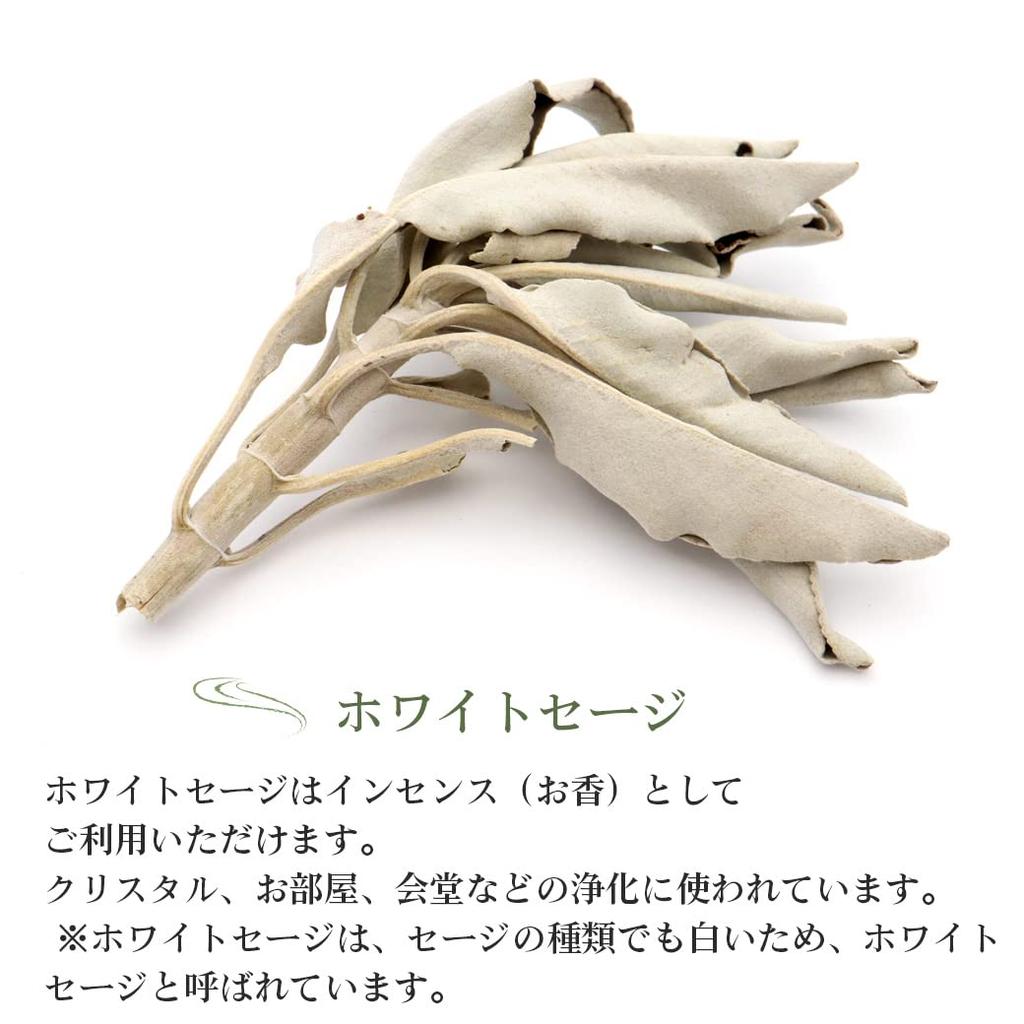 GOLD STONE white sage set pearl shell crystal chips wooden stand 4pcs beginner kit aroma incense california grown sage organic herb
