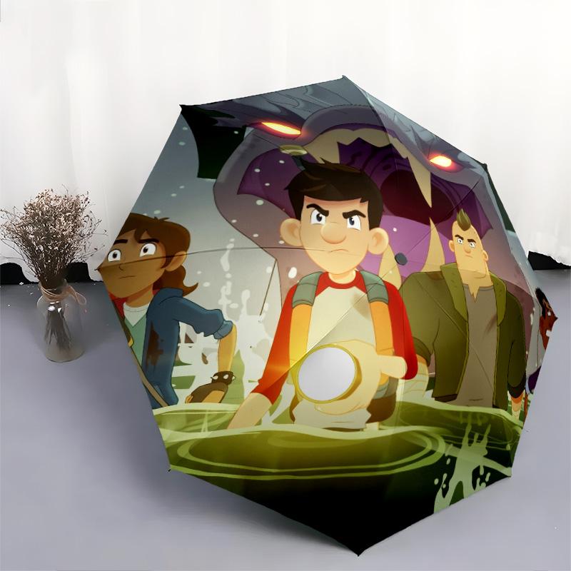 The Last Kids on Earth pattern, automatic folding umbrella, portable and foldable design, 8 ribs, a Christmas or birthday gift.