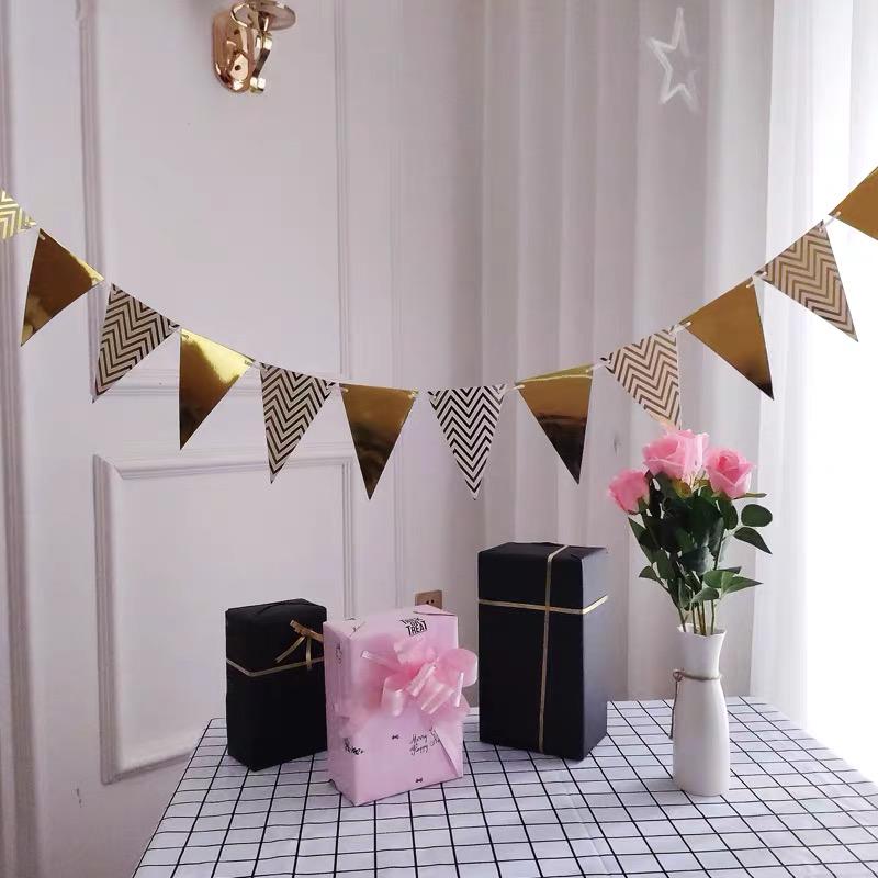 First Birthday Banner: Pull-String Letter & Flower Pennant Decoration