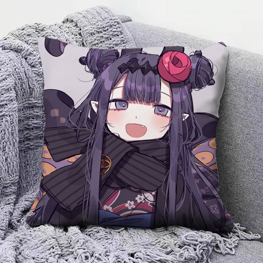 Ninomae Ina Hololive VTuber  Pillow Covers Home Sofa Cushion Covers and Aecorative Custom