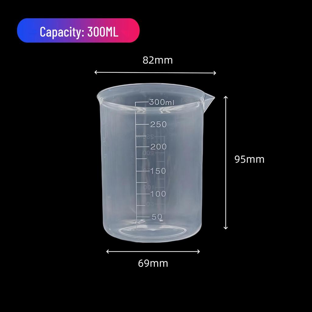 Graduated Transparent Plastic Beaker for Laboratory Use
