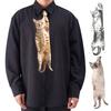 Men Tie Realistic 3D Cat Pattern Smooth Feel Neck Tie Funny Kitten Design Tie Weddings Parties Office Wear