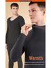 Men's Seamless Polyester Base Layer: No-Pill V-Neck, Round Neck, Mid-High Neck, Warm Autumn Top & Pants
