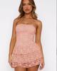 L25D079-2026 French romantic sexy lace tube top dress niche design waist short