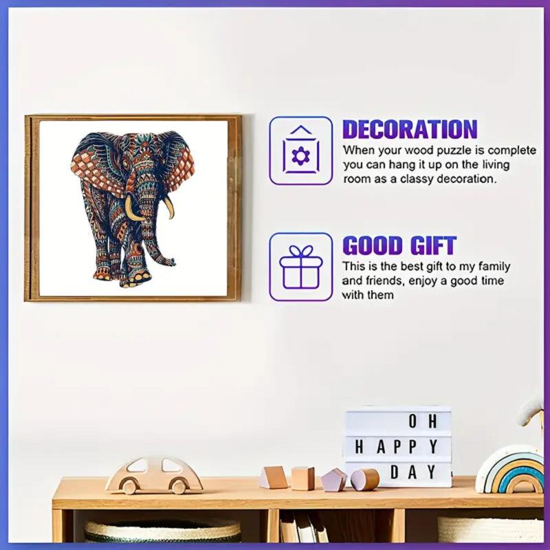 Special-Shaped Animal Puzzle High-Difficulty Puzzle Uv Wooden Puzzle Adult Educational Puzzle Brain-Burning Toy