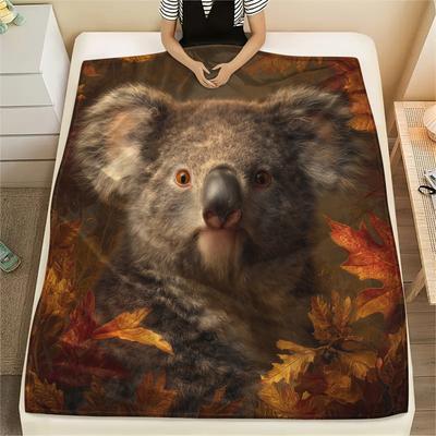Koala,pattern Flannel Blanket, High Quality Comfortable for All Seasons, Home Decor, Warmth and Comfort, Perfect for Gifts.
