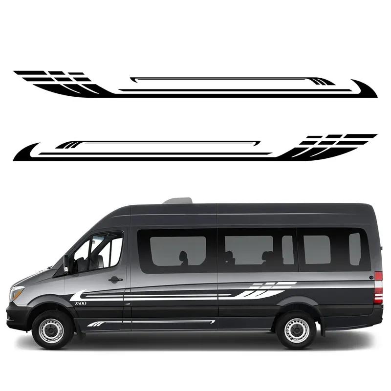 Racing Sport Stripe Vinyl Decals for Camper Van RV Motorhome Caravan – Side Body Stickers, Auto Tuning Decoration Accessories