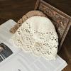 Fashion Solid Color Women Hand-Knitted Hollow Thin Cap Lace Breathable Kerchief Hat Crochet Toe Cap Cotton Thread Hats Gifts