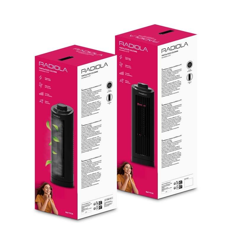 Radiola - Rad-vtc35 - Noir - Ventilateur Colonne - 3 Vitesses - Silencieux