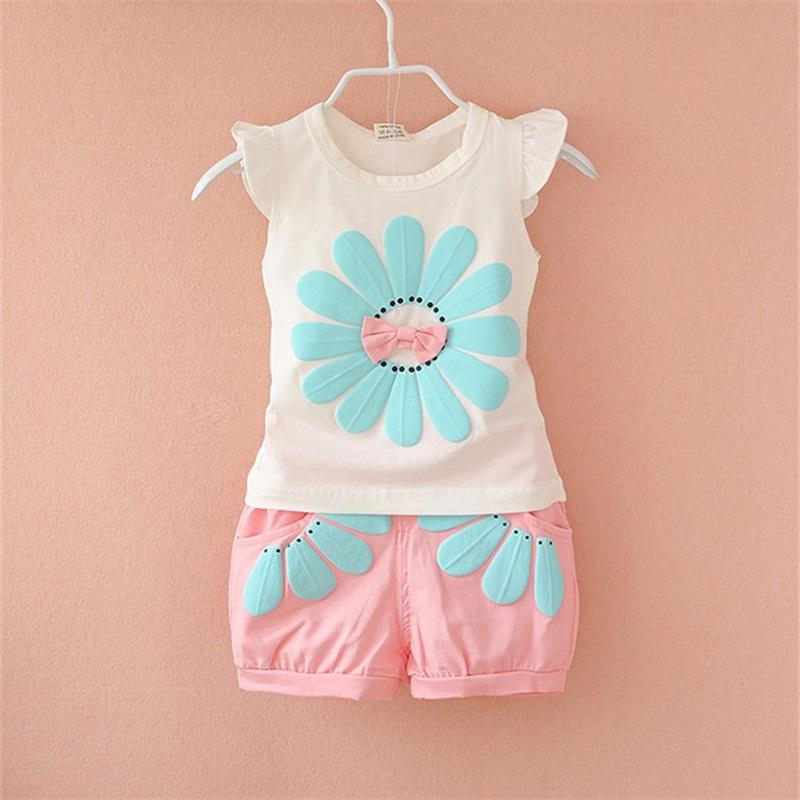 Korean-Style Summer Floral Vest & Shorts Set for Girls (0-4 Years)