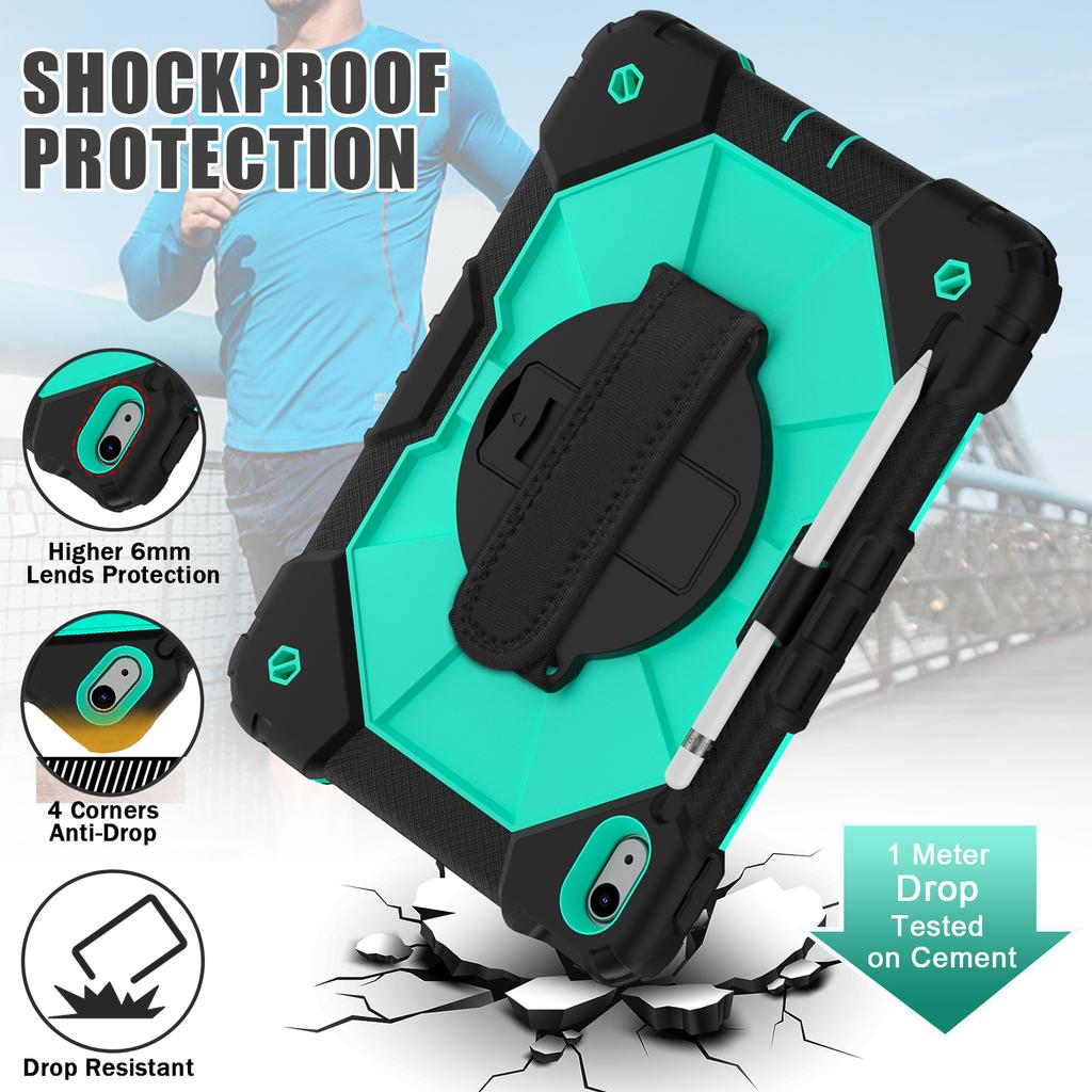 Rotatable Heavy Duty Case Universal for IPad 11" 2025 A16 11th 10.9 2022 10th Generation Armor Stand Cover with Shoulder Strap